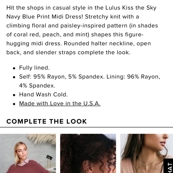 THE SKY NAVY BLUE PRINT MIDI DRESS - Picture 6 of 6